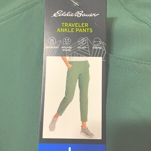 Eddie Bauer Ladies Green Traveler Pant Sz Large Nwts